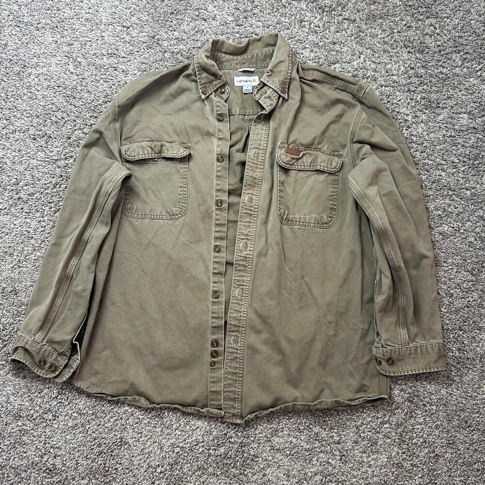 Carhartt olive green button up